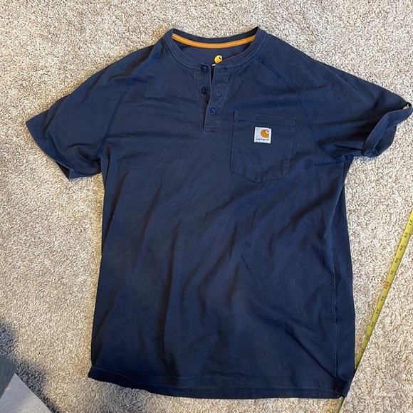 Carhartt Men's relaxed Fit Heavyweight Short-Sleeve Pocket Henley T-Shirt - Picture 3 of 7